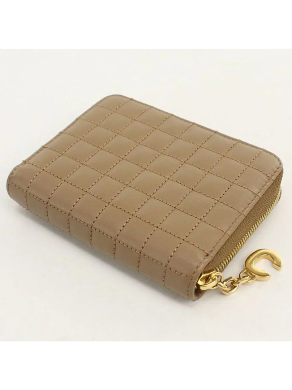 Celine Compact Zip Wallet C Charm Coin Purse Calf